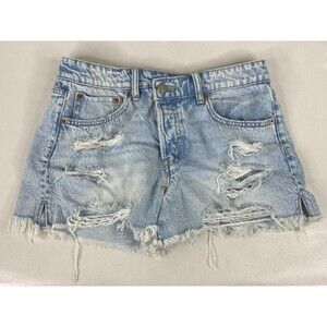 Aeropostale Women Size 6 Mom Shorts Button Fly Distressed Denim Casual Beach